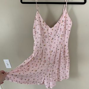 Pink Floral Romper